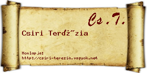 Csiri Terézia névjegykártya