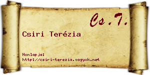 Csiri Terézia névjegykártya